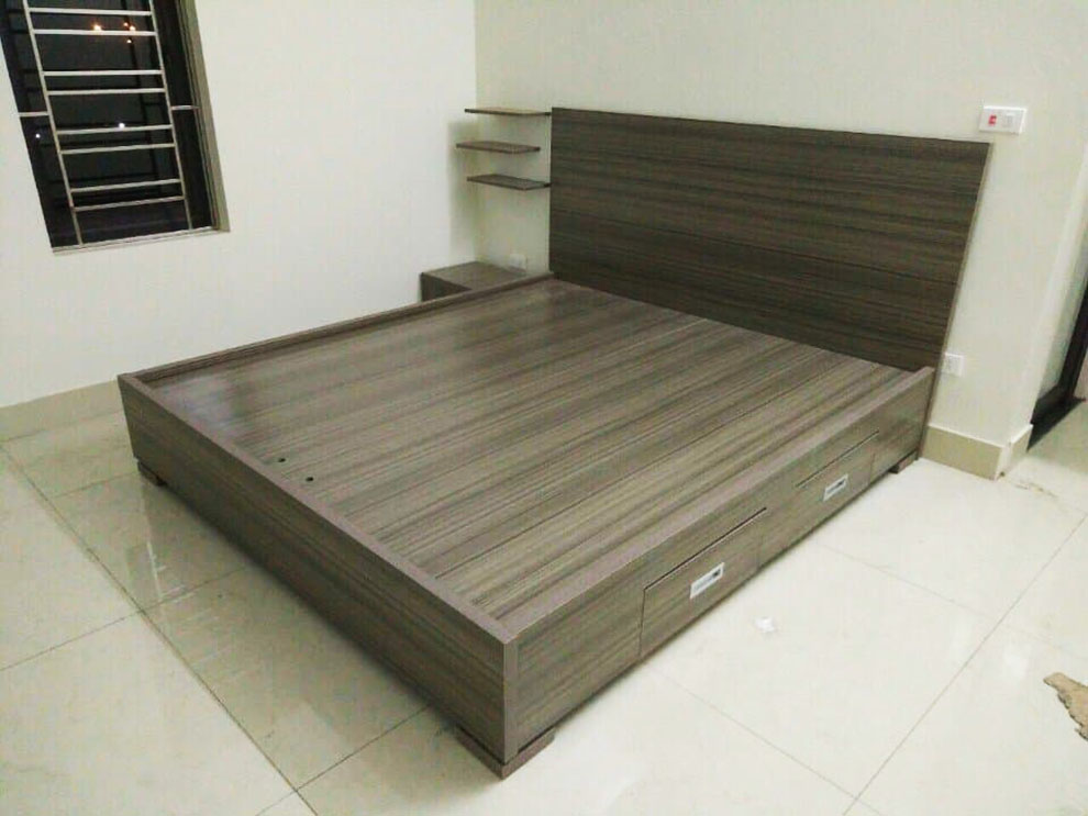 Giường ngủ 1.6m gỗ có ngăn kéo giá rẻ